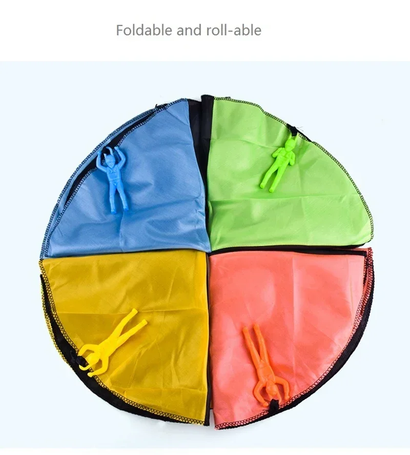 子供のための屋外パラシュートおもちゃセット,手で投げられたスポーツゲーム,兵士の感覚遊び,ランダムな色,男の子へのギフト,3個