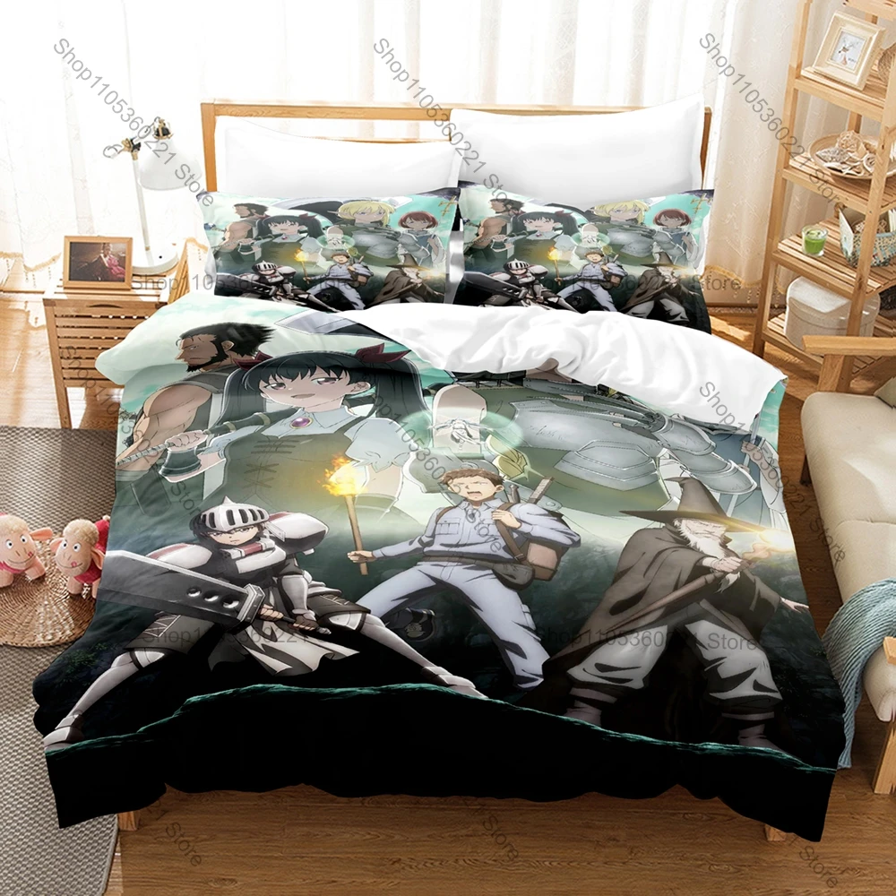 Cool Benriya Saitou-san Isekai ni Iku Lockpick Tools Knight Old Wizard Healing Fairy Cute Fantasy Duvet Cover + 2 Pillowcases An