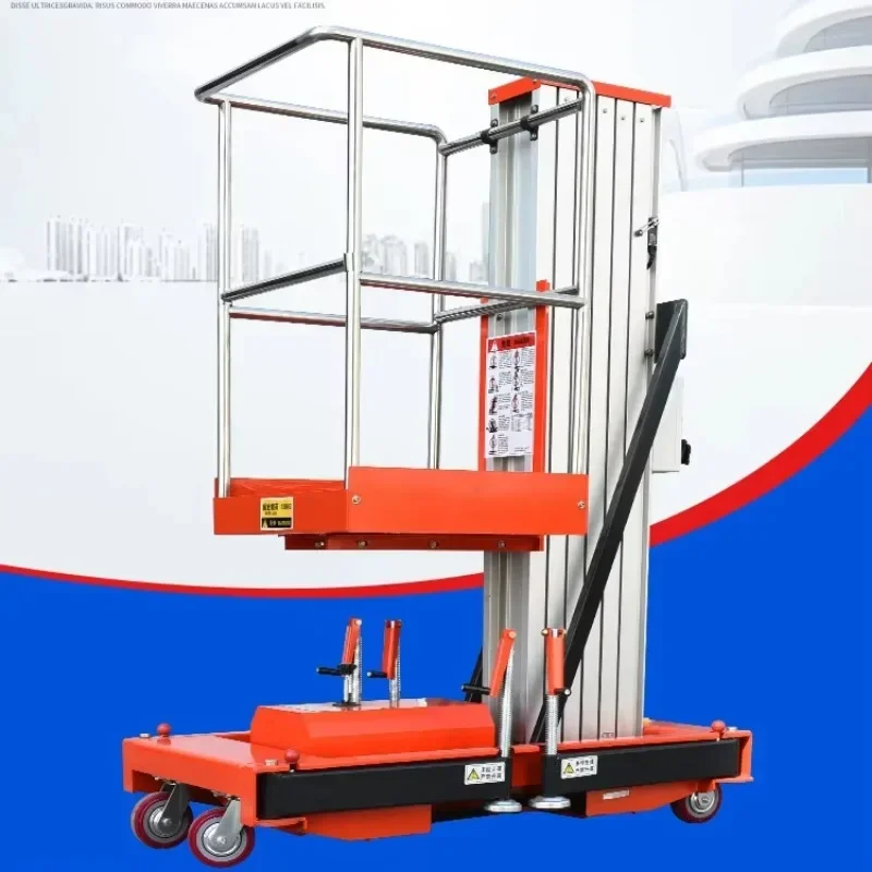 YG Hotsale Single Pole Lifter Electric Single Man Mast Lift 150kg Single Mast Aluminum Lift Aluminum Hydraulic Lift For Sale