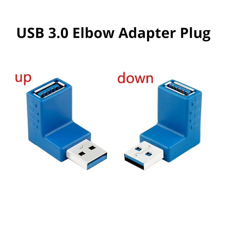 

Newest Hot USB Male To Female Left Angle 90 Degree Turn Adapter USB3.0 Male To Female Elbow AdapterPlug