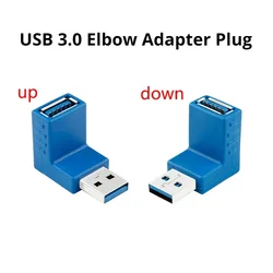 Najnowszy Hot USB męski do żeńskiego z lewym kątem 90 stopni Adapter USB3.0 męski do żeńskiego łącznika łokciowego