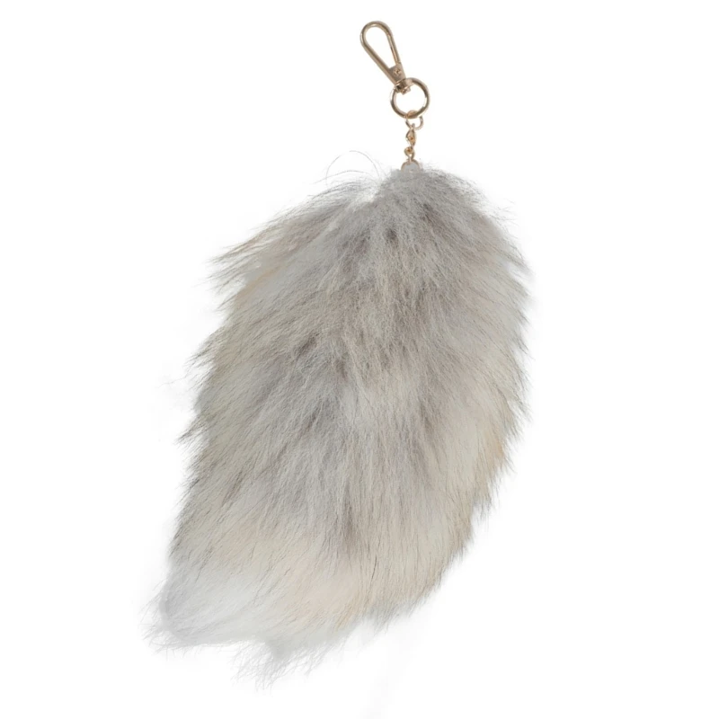 E74B Elegant Furry Tail พวงกุญแจอุปกรณ์เสริมกระเป๋าจี้เครื่องประดับตกแต่งกระเป๋าถือสำหรับกระเป๋าและกุญแจที่มีเนื้อผ้ากำมะหยี่