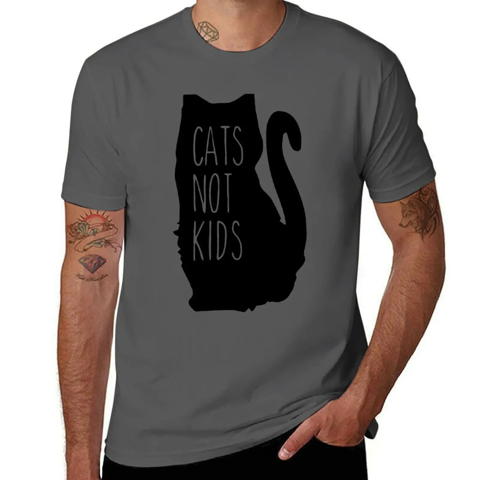 

Funny Cats Not Kids Cat Lover Pet Owner Cute Kitten Humor T-Shirt Breathable Workout Short Sleeve Top