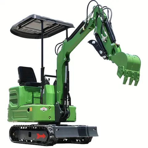 1 Ton Mini Excavator, B&S Engine Crawler Hydraulic Digger, Heavy Duty Mini Excavator, Hydraulic Thumb For Digging, Drilling