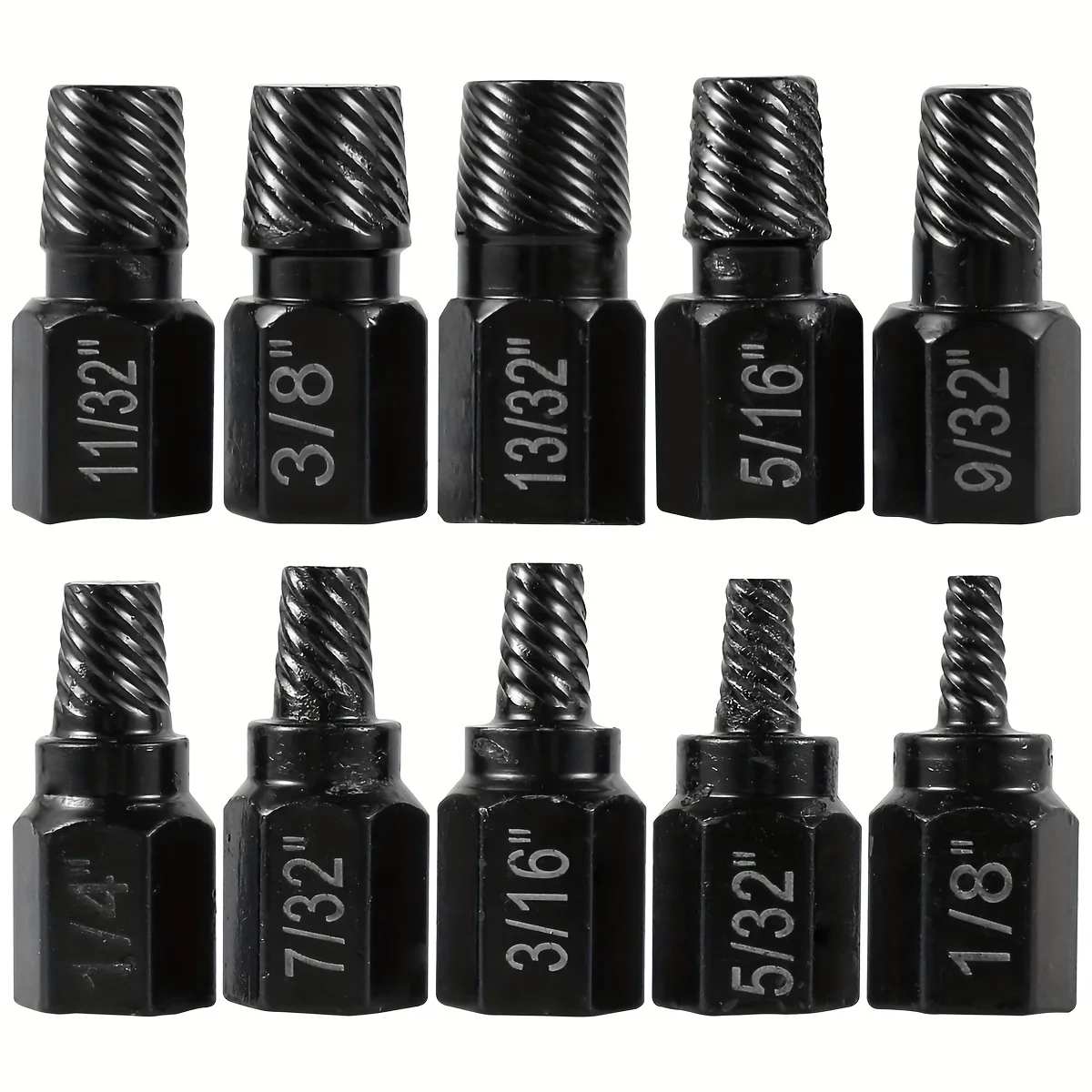 10Pcs Screw Extractor Kit Alloy Steel Damaged Screw Remover Set Metal Easy Out Drill Bits Bolt Stud Multi-Spline Screw Extractor