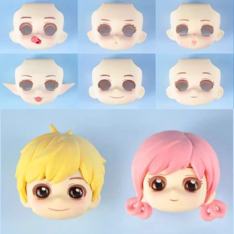 

GSC/Ob11 мультяшная кукла, пустая/с макияжем, кошачье лицо, сделай сам, полимерная глина, анимационные персонажи, глаза могут вращаться, замена корпуса лица