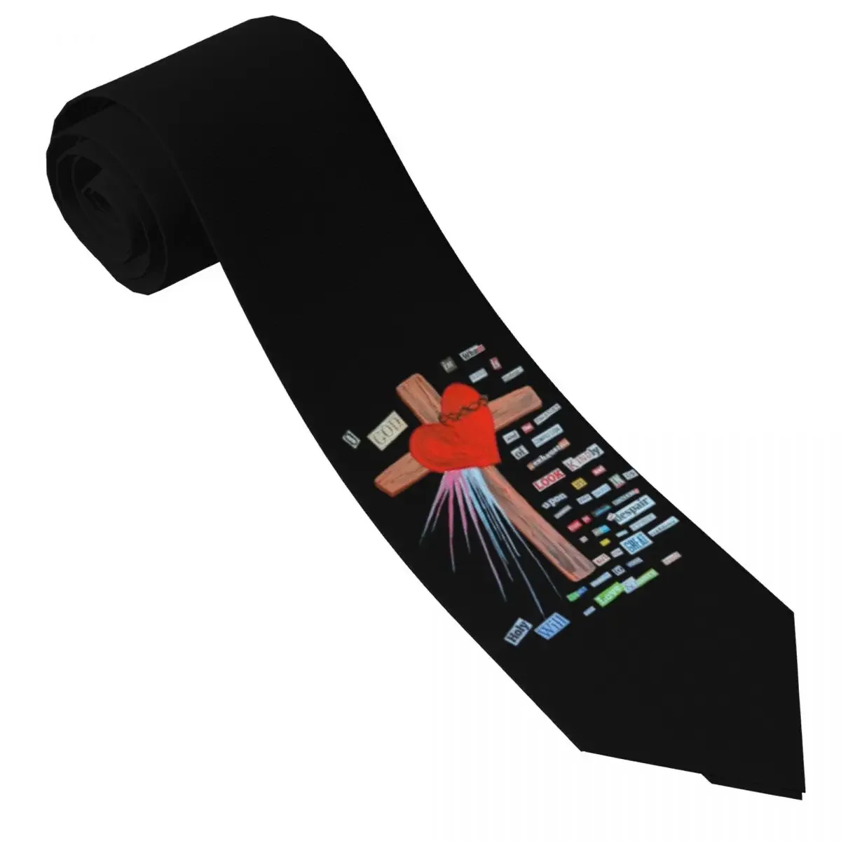 Divine Mercy Prayer Tie Cool Fashion Neck Ties For Men Leisure Quality Collar Tie Graphic Necktie Accessories