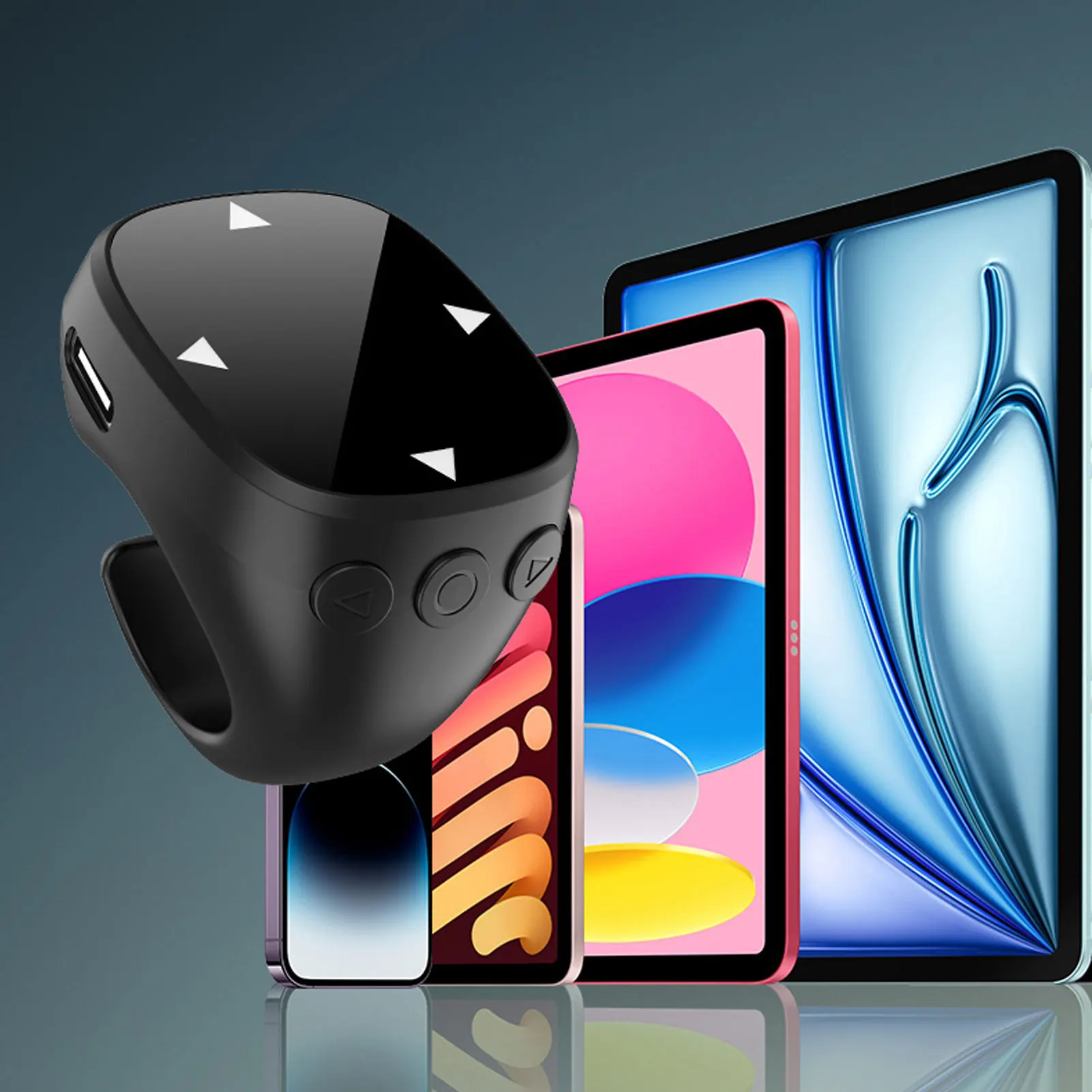 الصفحة تيرنر الفرس المحمولة حتى أسفل التمرير الموسيقى التبديل المضادة للتدخل الإصبع بلوتوث التحكم عن بعد للكمبيوتر اللوحي