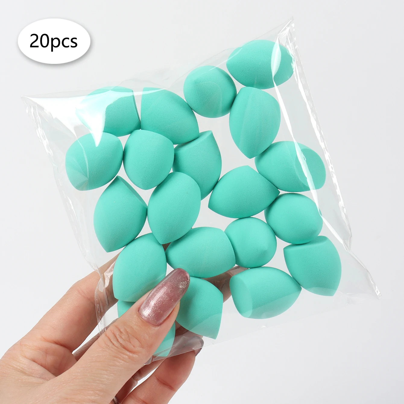 Mini bouffée de doigts, fond de teint cosmétique, éponge cosmétique, mélangeur de maquillage, adapté au correcteur de crème et de poudre, 20 pièces