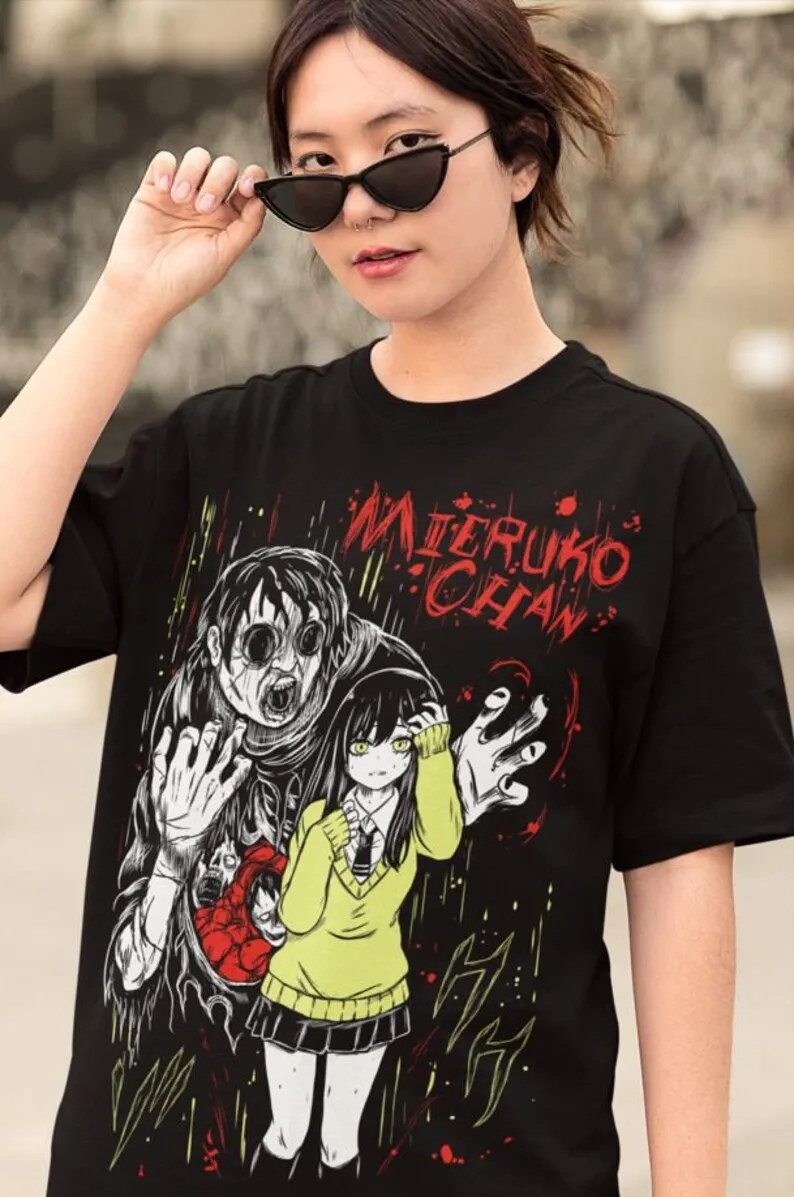 Anime Horror Girl T-Shirt, Aesthetic Anime Shirt