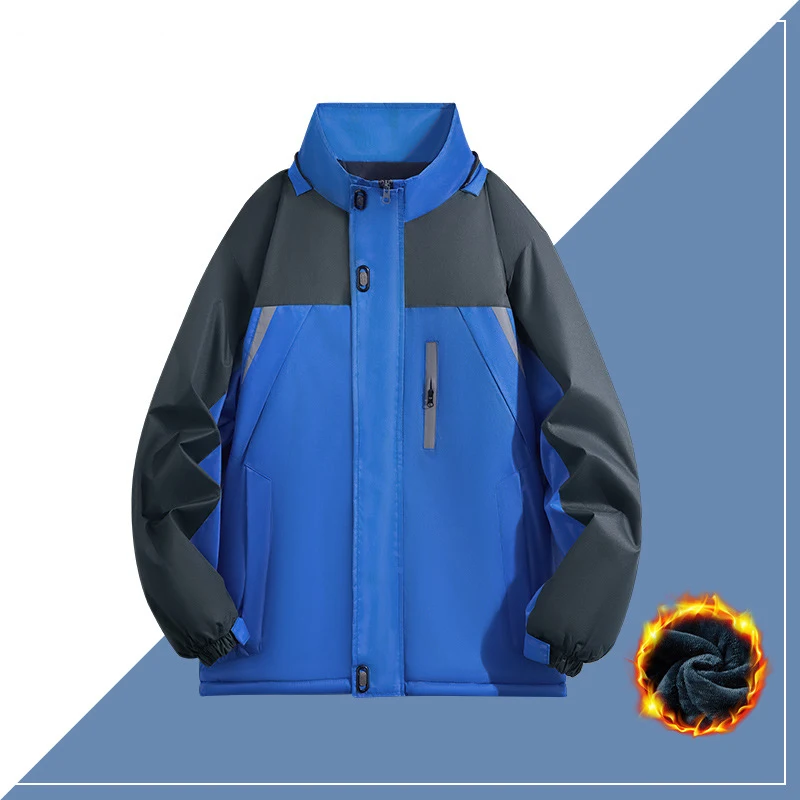 

Мужская зимняя модная водонепроницаемая толстая и теплая легкая ветровка в деловом стиле с длинными рукавами, парка