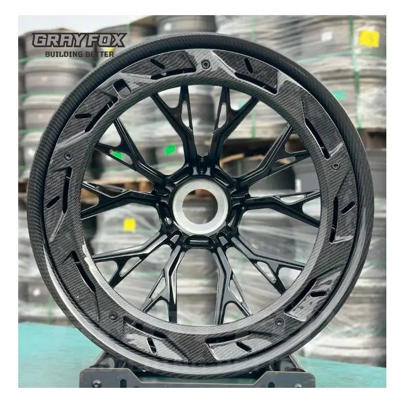 

GRAYFOX Carbon Fiber Wheels Lip 2-piece 17Inch 5X120 5x112 Forged Passenger Car Wheels for Mercedes Bmw Benz Toyota Racing Car