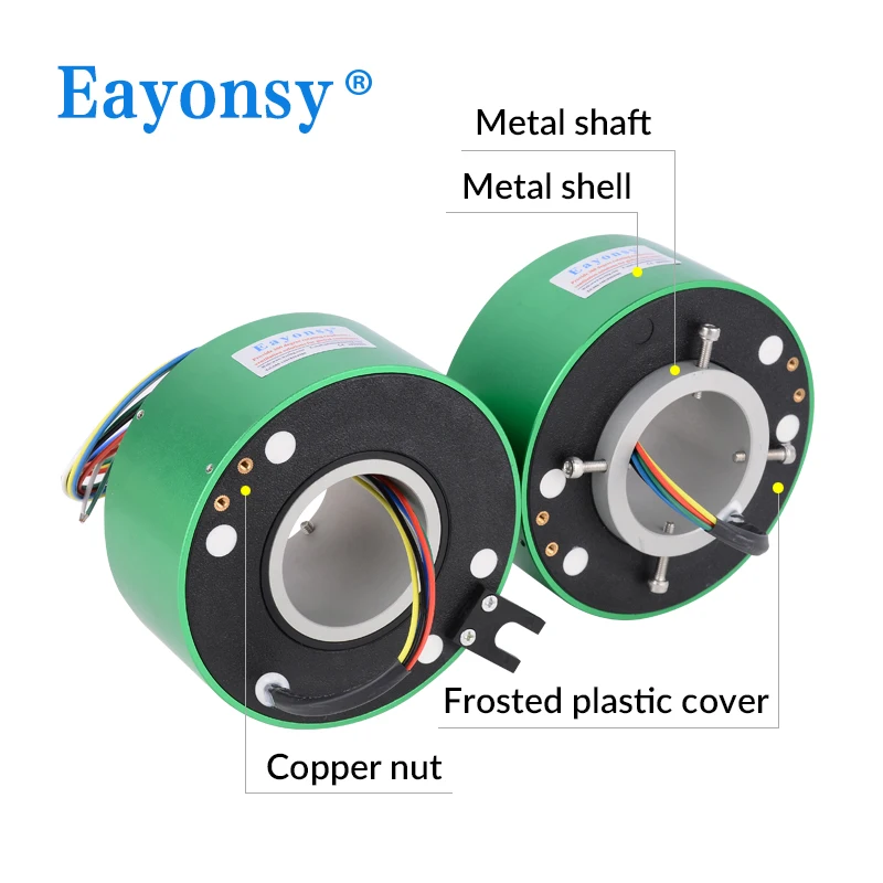 Rotary Electrical Connector 6 wires 10A/2A Through Hole Bore Size 12.7mm OD 56mm Slip Ring Conduction Circuit Customization