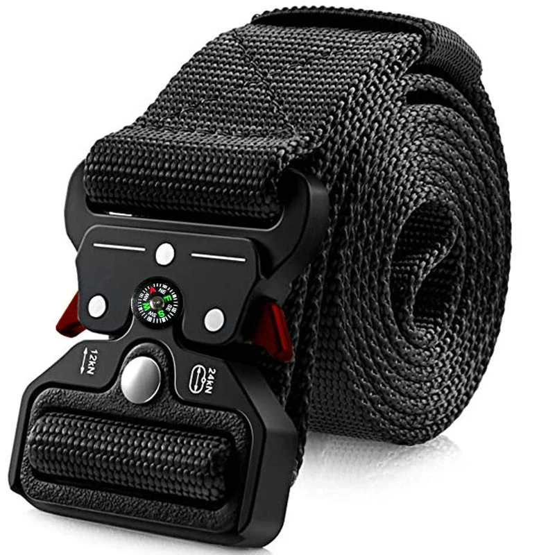 Compass Tactical Belt Quick Release Outdoor Belt Real Nylon Sports Accessories Men And Women Black Plastics Belt