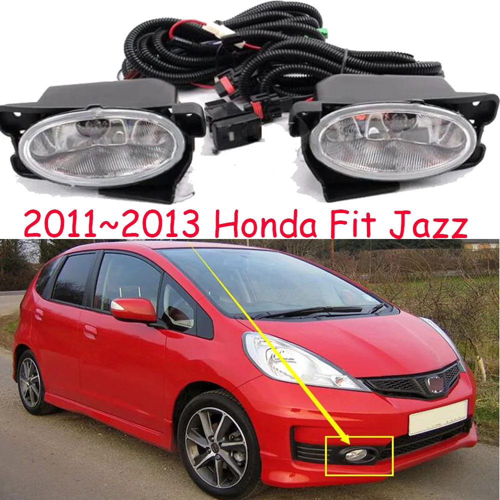 

Car Bumper Headlight For Honda Fit Jazz Fog Light 2011~2013y Halogen Bulb 4300K Wire Of Hanress Headlamp For Jazz Fit Fog Lamp