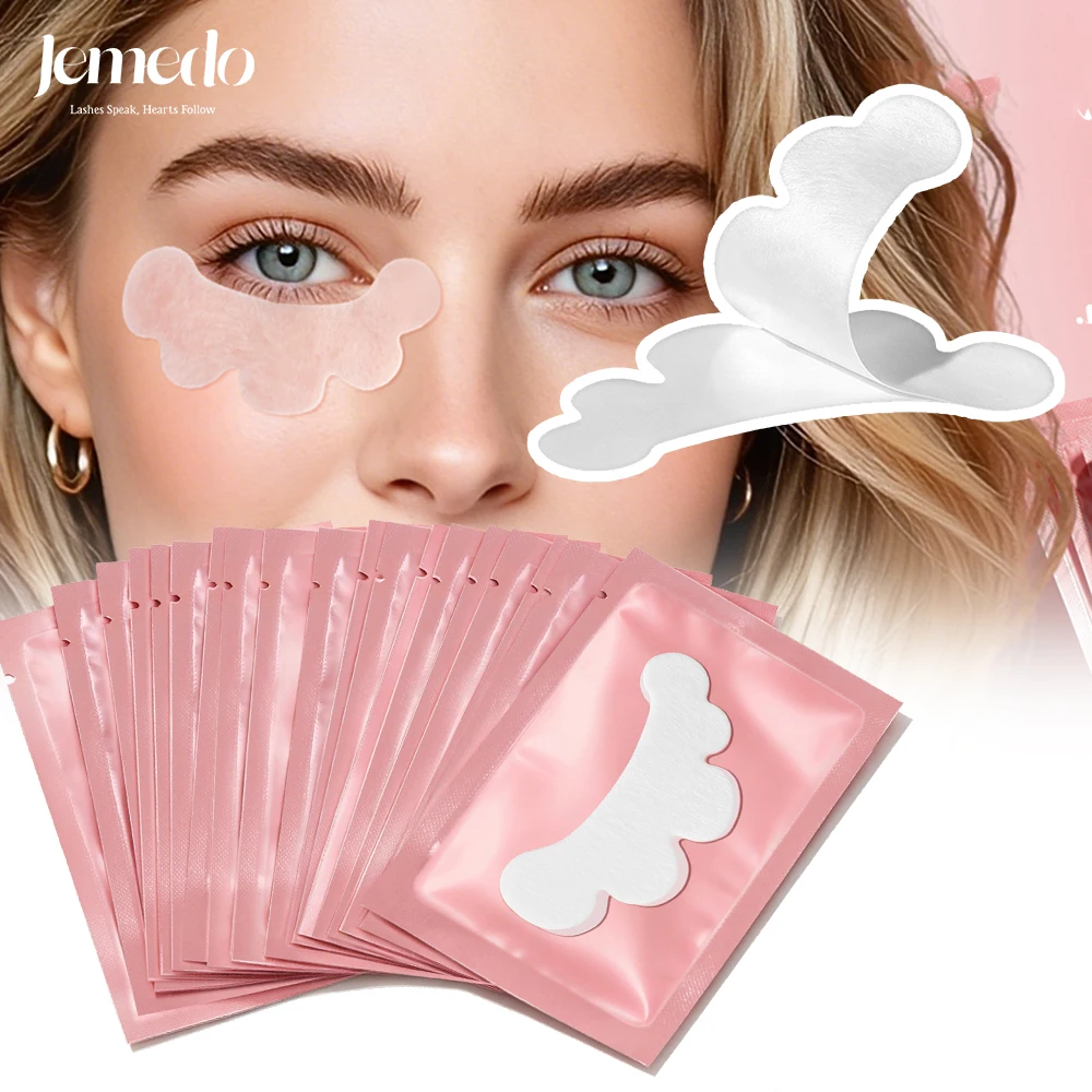 JEMEDO 50/100pairs Under Eye Pads Lint-free Eyelash Paper Patches Lash Grafted Hydrogels Tip Stickers Pads Makeup Tool
