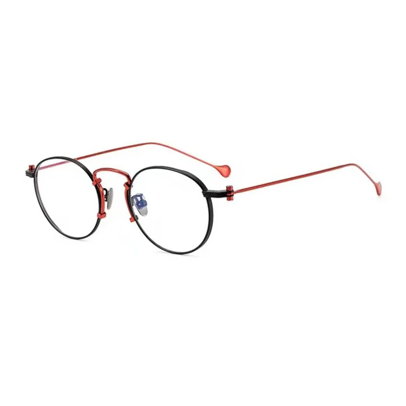 9.3g Ultra-Light Pure Titanium Retro Round Glasses Frame Men Women Trend Premium Full-Rim Optical Prescription Eyeglasses Frames