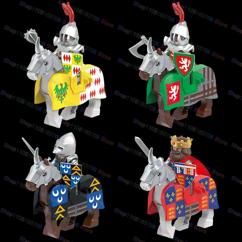 Medieval Movie Knights Building Blocks  Lionheart Greek Hoplite Asperity Infantry Knight Model Blocks MOC Bricks Set Gifts Toys