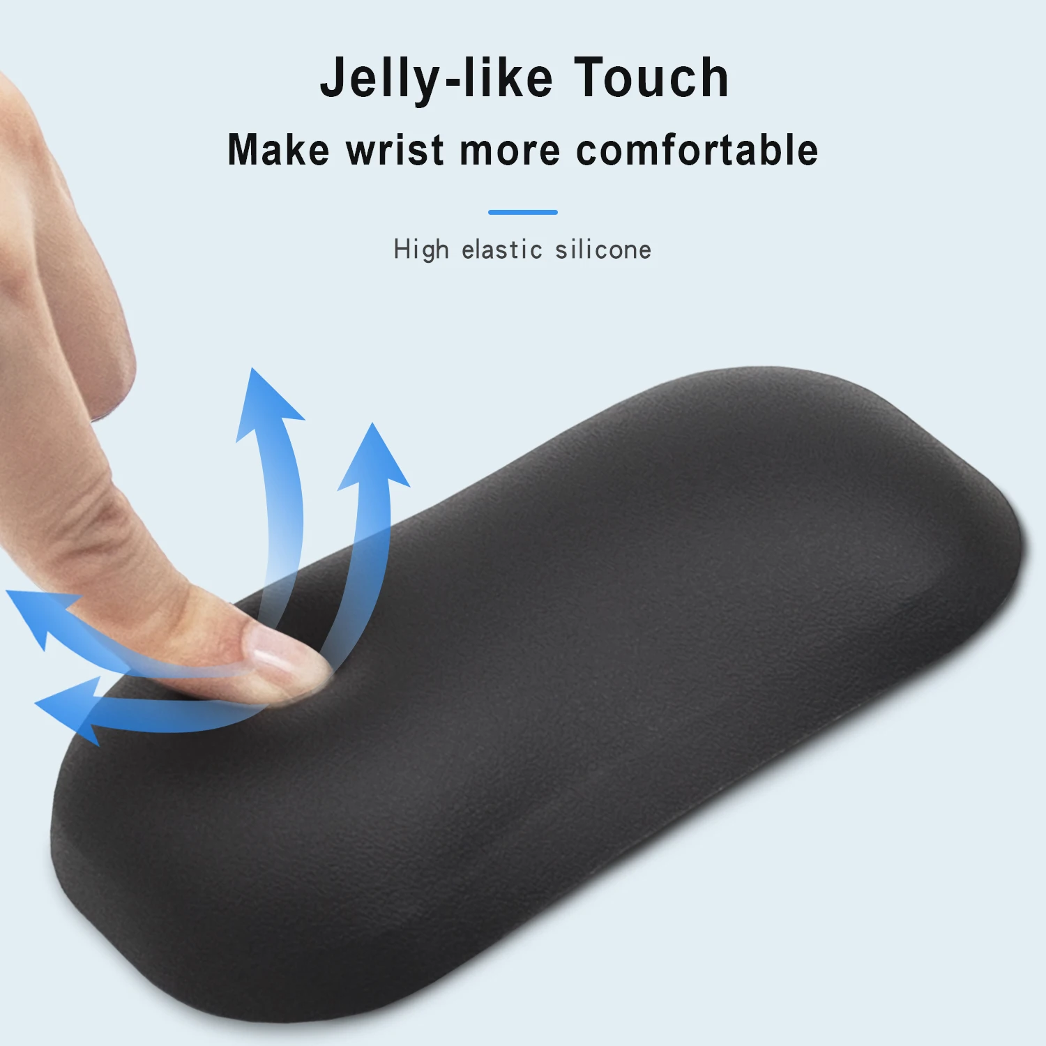 EXCO Silicone Mouse Wrist Rest Support Ergonomic Leather Surface Hand Rest Pad Cushion Non-Slip PU Base for Gaming Office Laptop