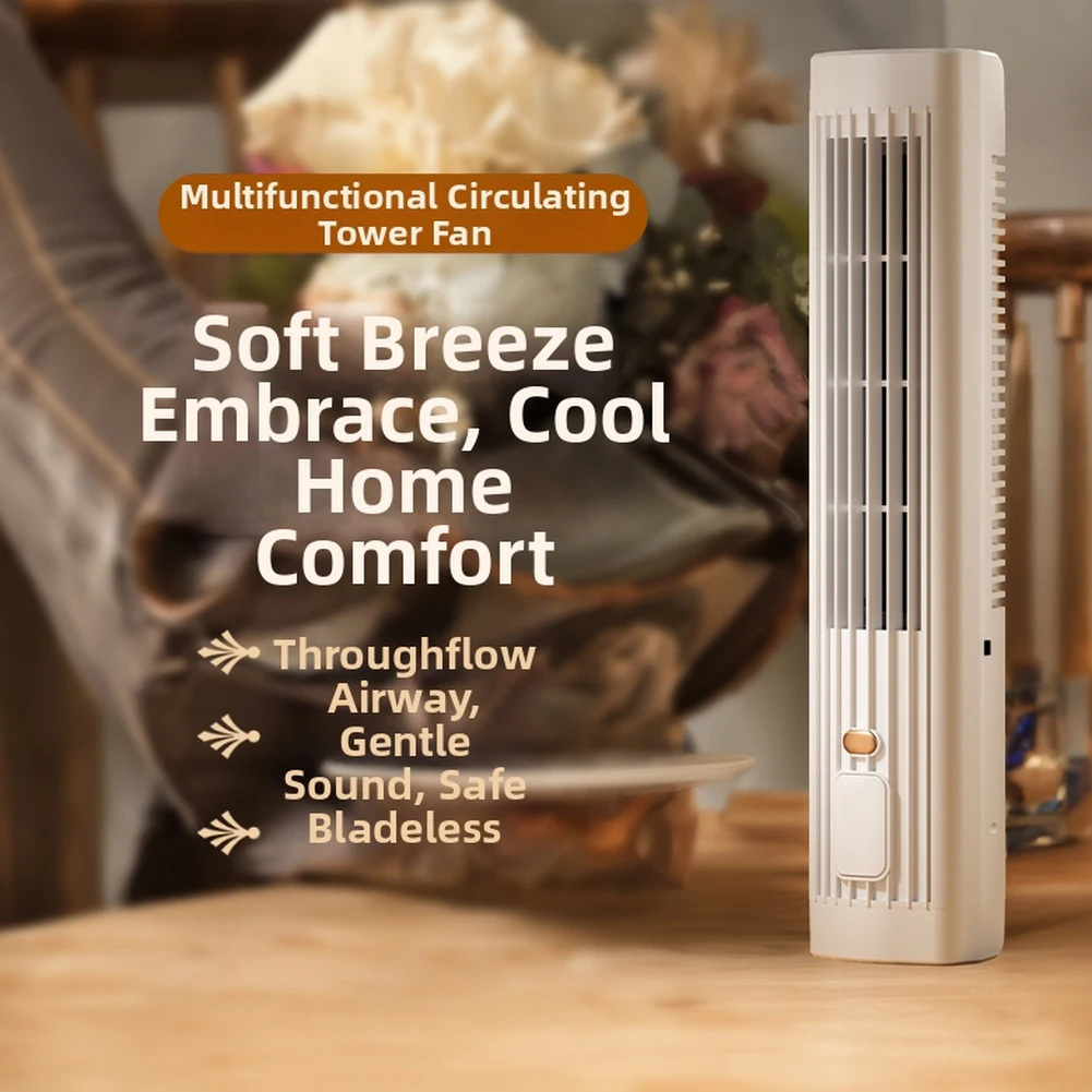 

For Sleeping Tower Fan Portable Desk Fan 3.5W Rated Power 5V-1A Rated Voltage Type-C Charging Built-in Battery