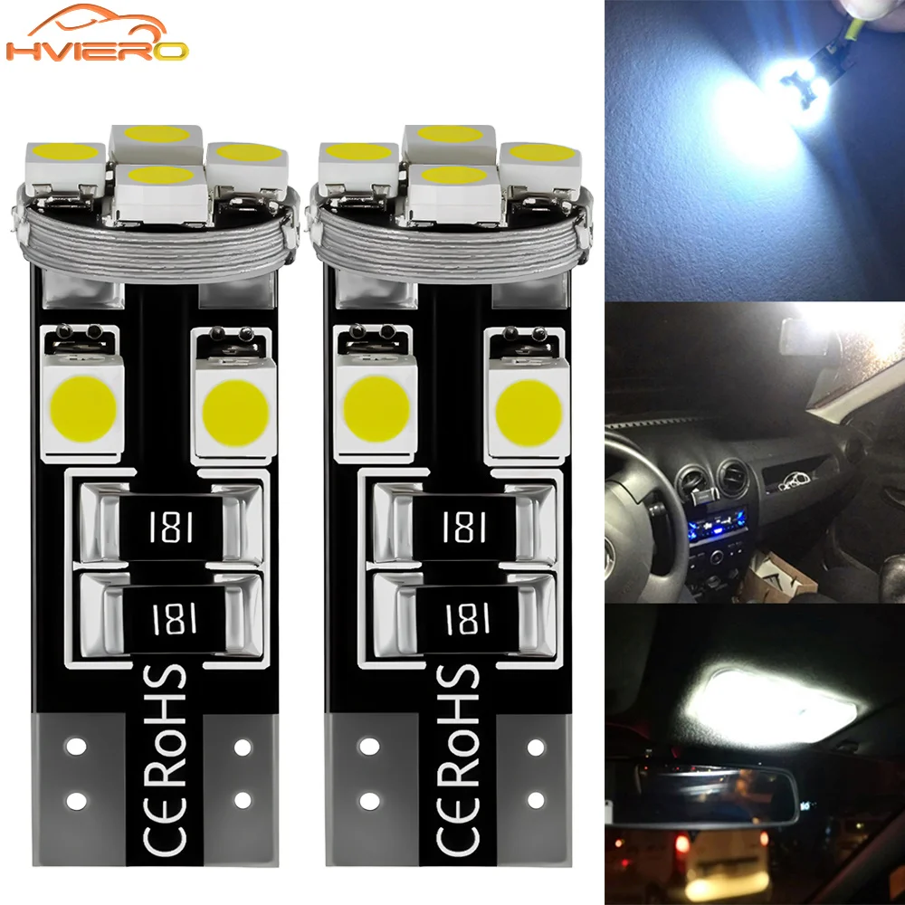 1/2Pcs T10 W5W Auto Car Led Bulb 3528 8SMD Backup Trunk Parking Lamp White 12V Car Interior Dashboard Dome Reading Door Light