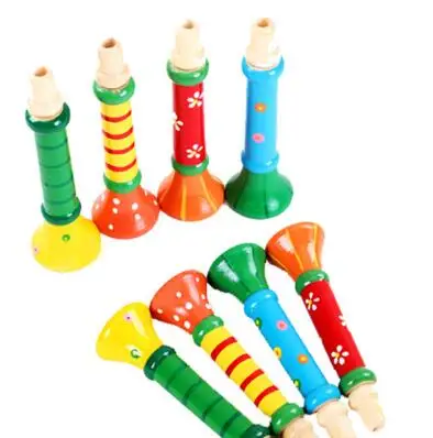 Mainan Edukasi Terompet Kayu 12.5*3.6CM untuk Anak-anak Mainan Musik Pembuat Suara Mainan Anak-anak YH1081