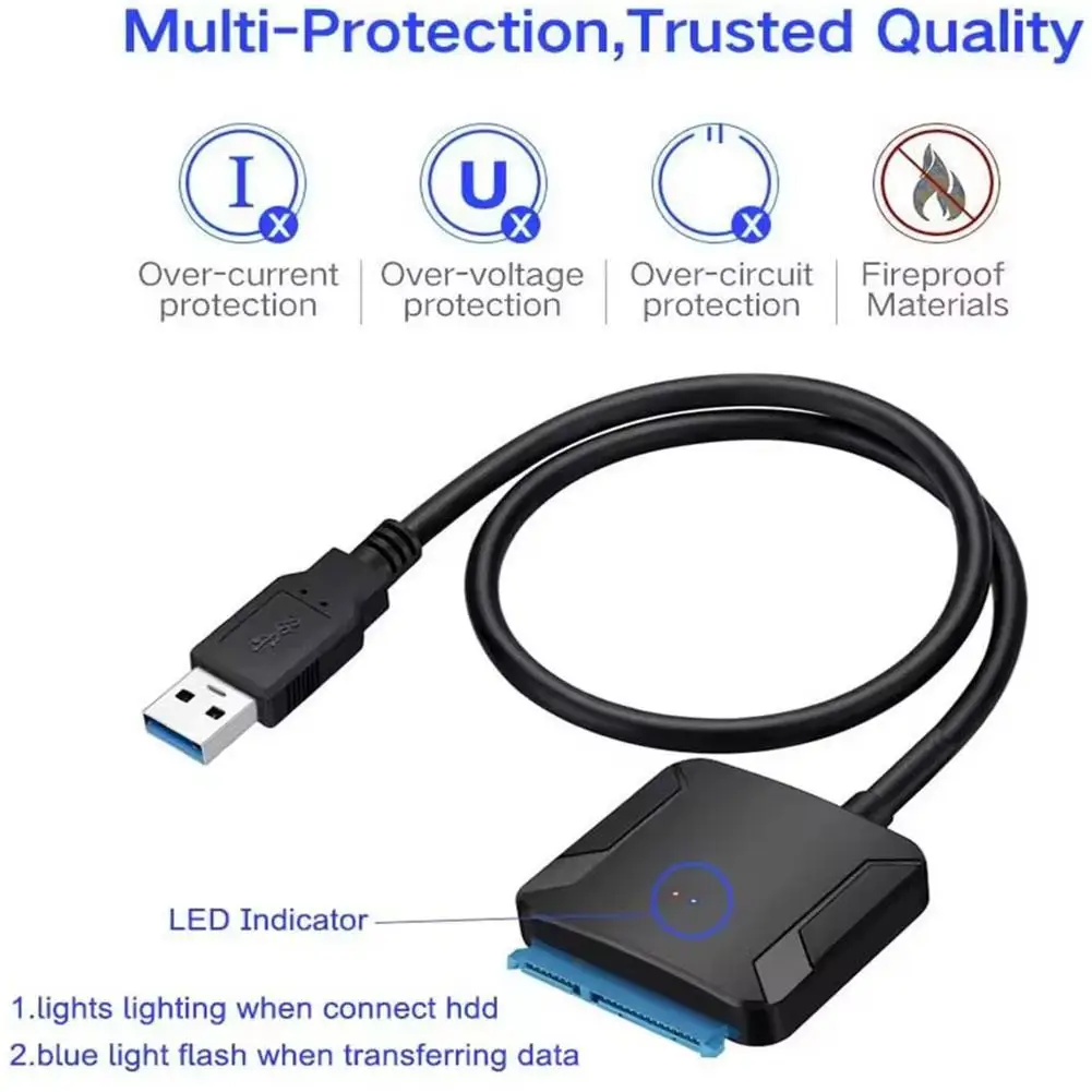 

NEW USB 3.0 To Sata 3 Adapter Converter Cable USB3.0 Hard Drive Converter Cable For Samsung Seagate WD 2.5 3.5 HDD SSD Adap U9Y5