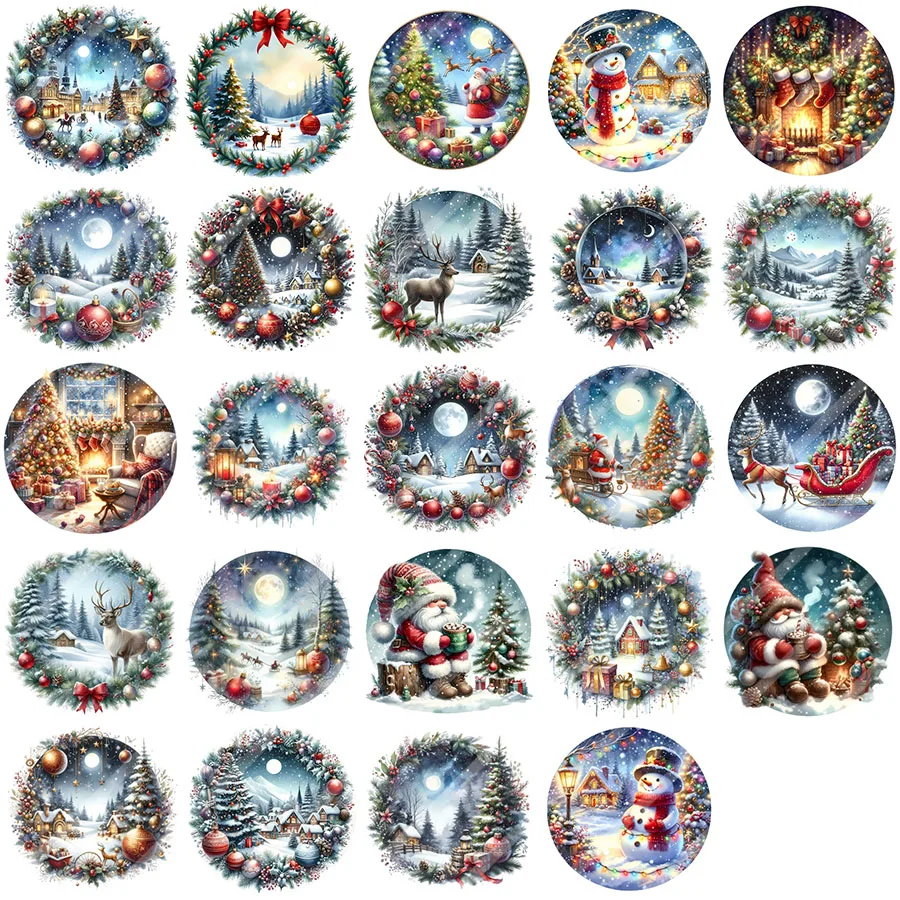4Pcs Round Christma… - image