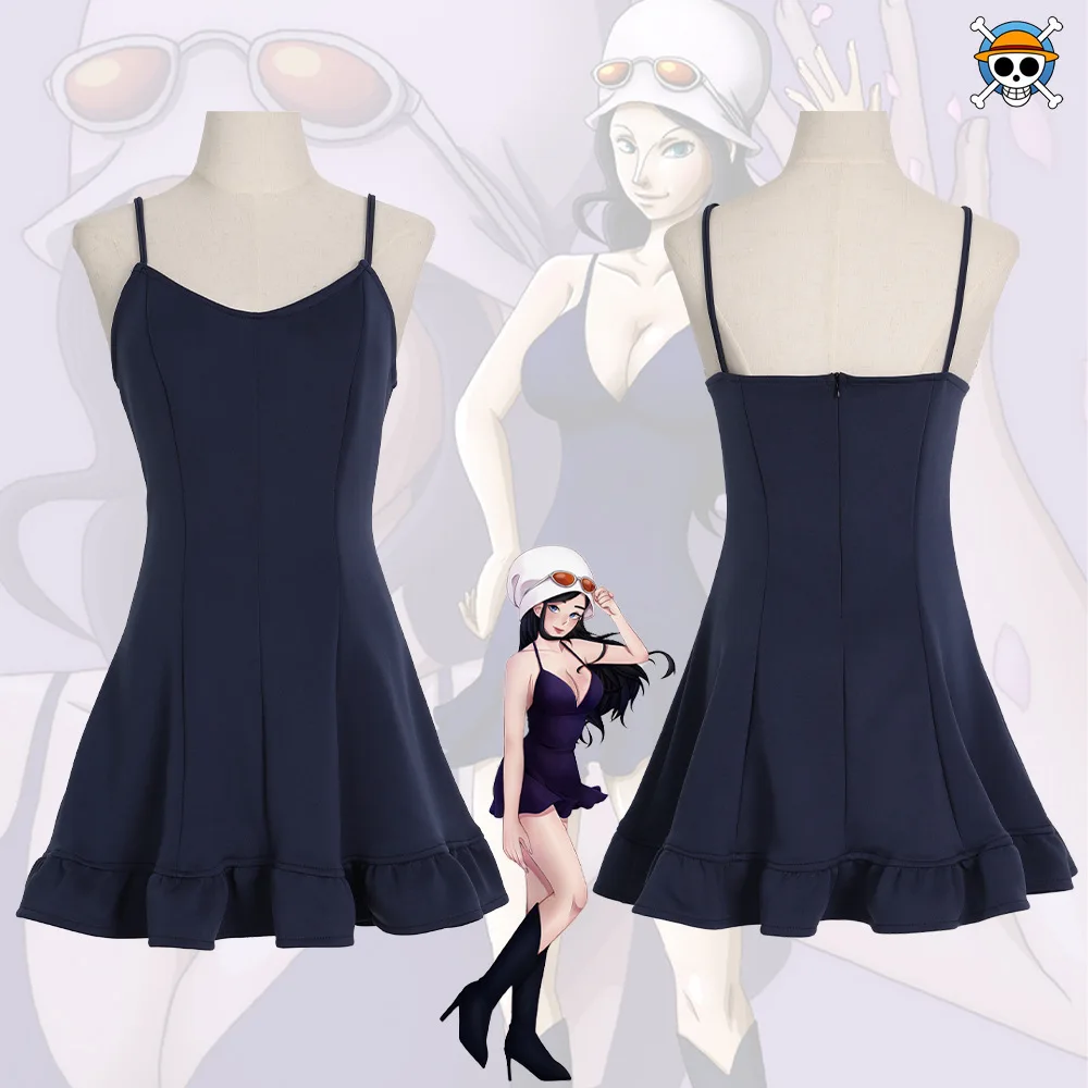 

Neptune ONE PIECE Nicole Robin Cosplay Clothing Suspender Dress Halloween