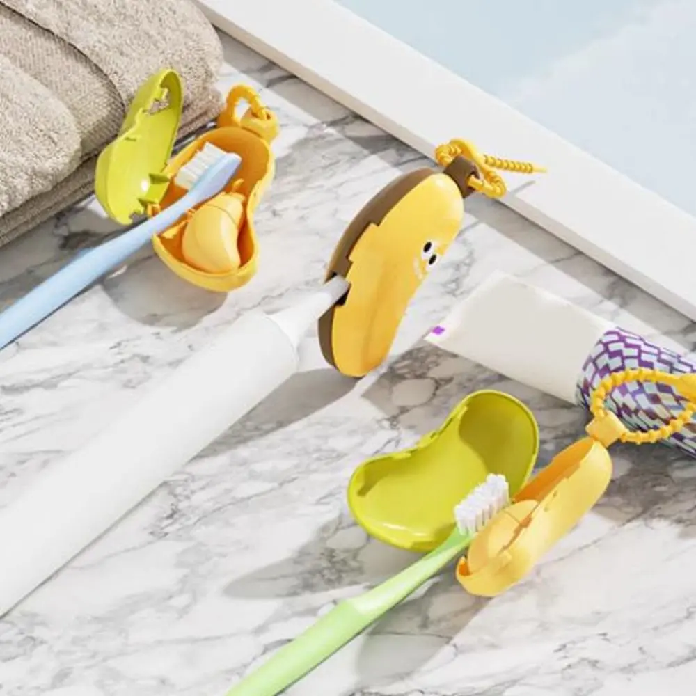 

2Set 2 in 1 Banana Shape Toothbrush Cover Dustproof with Toothpaste Dispenser Toothbrush Dust Clamp Protective