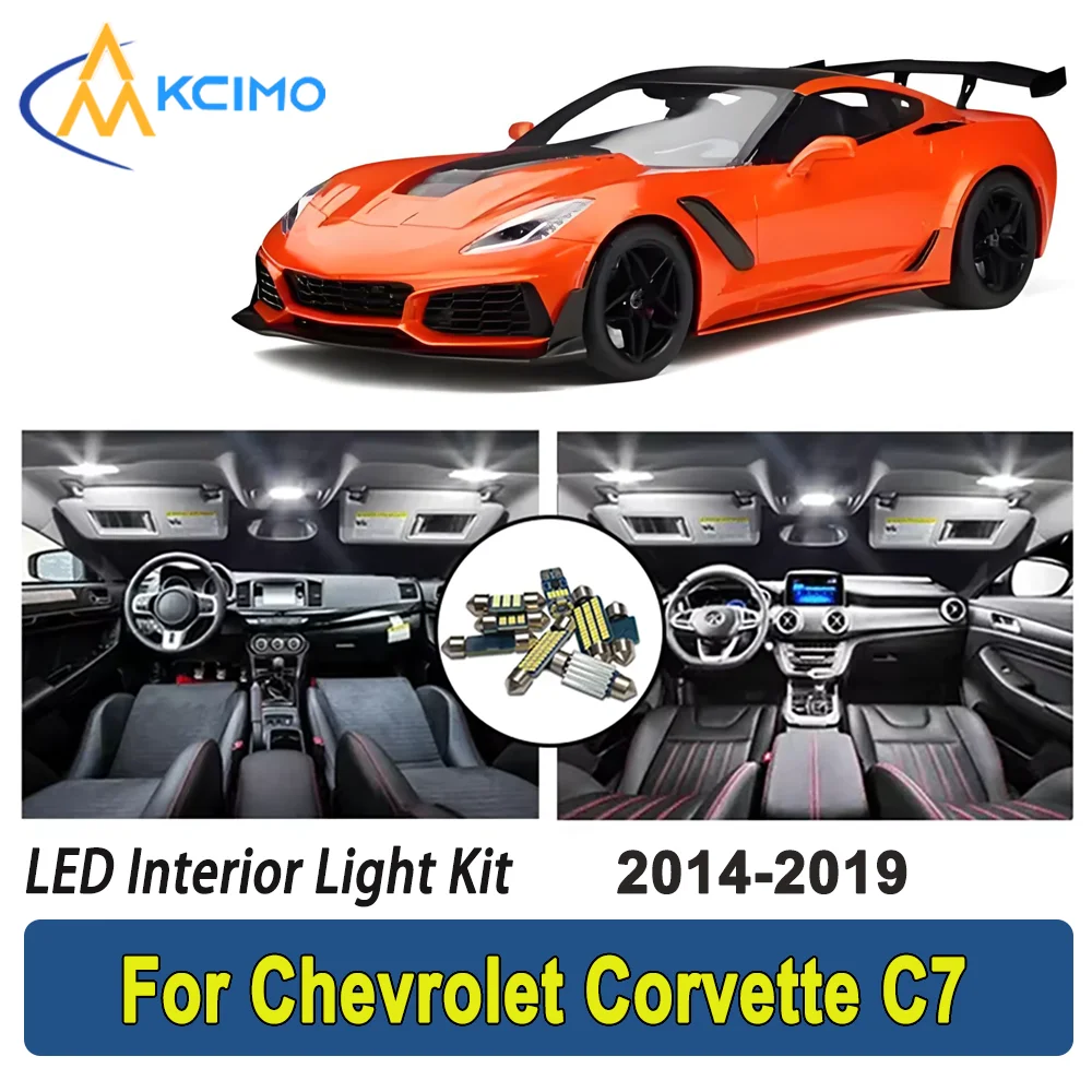 

New Light Bulb For Chevrolet Corvette C7 (2014-2019) Premium Bright LED Interior Dome Map Trunk Light Kit Car Led Lamps Canbus
