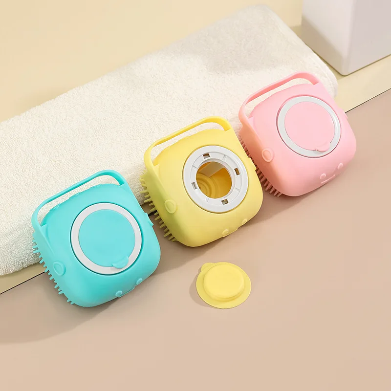 

Soft Safety Silicone Pet Bath Massage Brush Add Body Wash Skinless Dog Brush Deshedding Dog Grooming Equipment