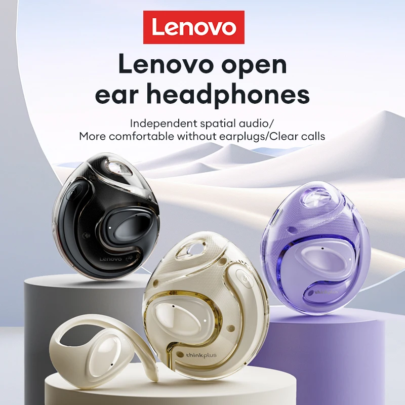 Choice Lenovo X15pro OWS Earphone Bluetooth 5.4 Ear-mounted Sports Waterproof Wireless Earphones with Lanyard