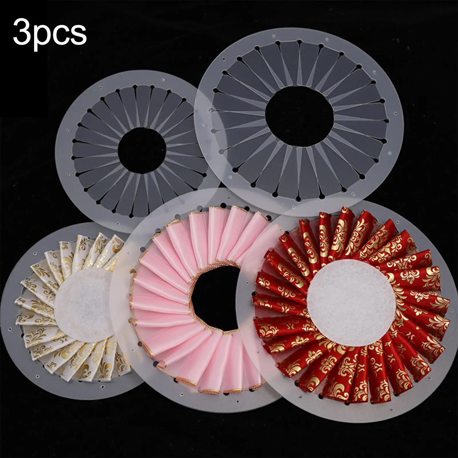 3x Badge Button Ornament Rose Maker Professional Patchwork Accessory 12cm,15cm,9cm DIY Easy Rosette Maker Ribbon Rosette Brooch