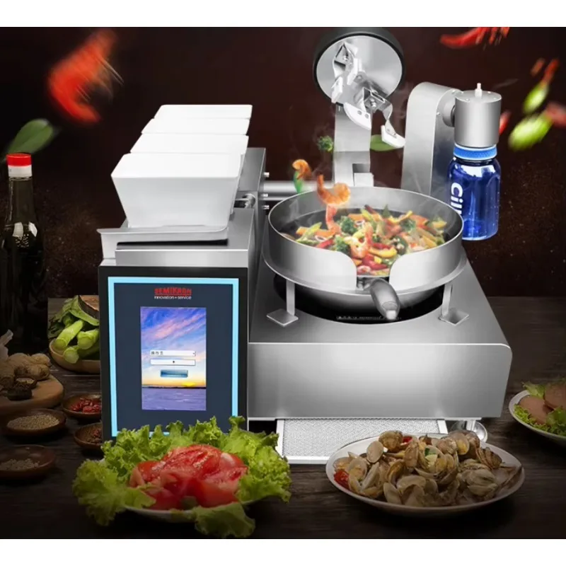 New Commercial Stainless Steel Intelligent Cooking Machine Electric/Gas Automatic Feeding Cooking Robot Wok AI Cooker