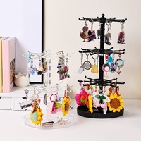 1pc multi-layer adjustablerotatable keychain storage rack jewelry bracelet desktop jewelry accessories display rack holiday gift