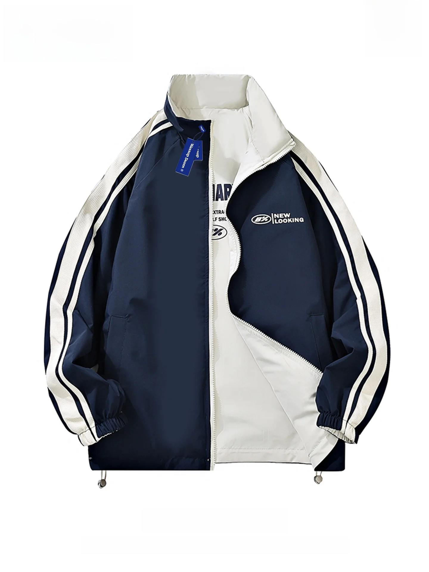 

Cleanfit Spor Casual Korean Sle Men's Jaet Two-Way Wearable Outerwear Polyester Nylon Cosite Fiber Loose Fit