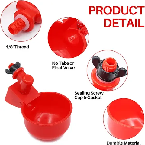 Автоматическая поилка для птицы, 5/10/20 шт., поилка для кур, подвесные поилки для уток, диспенсер для воды куриный поилка отзывы - №7