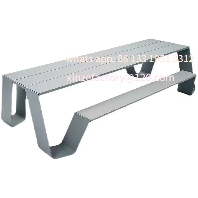 

Nordic outdoor leisure one-piece table and chair hotel B & B terrace garden courtyard designer aluminum alloy furniture combinat