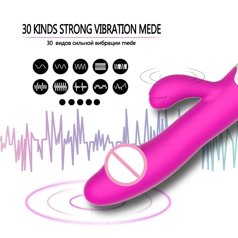 Silicone G Spot Dildo Rose Vibrator Dual Vibration 10 Speeds Female Vagina Clitoris Massager Adult Sex Toys For Women