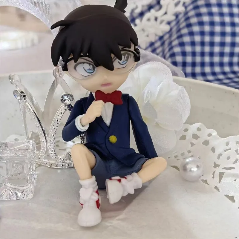 Detetive conan dos desenhos animados anime sentado conan figura caixa modelo meninos quarto desktop carro boneca ornamentos brinquedos presente atacado