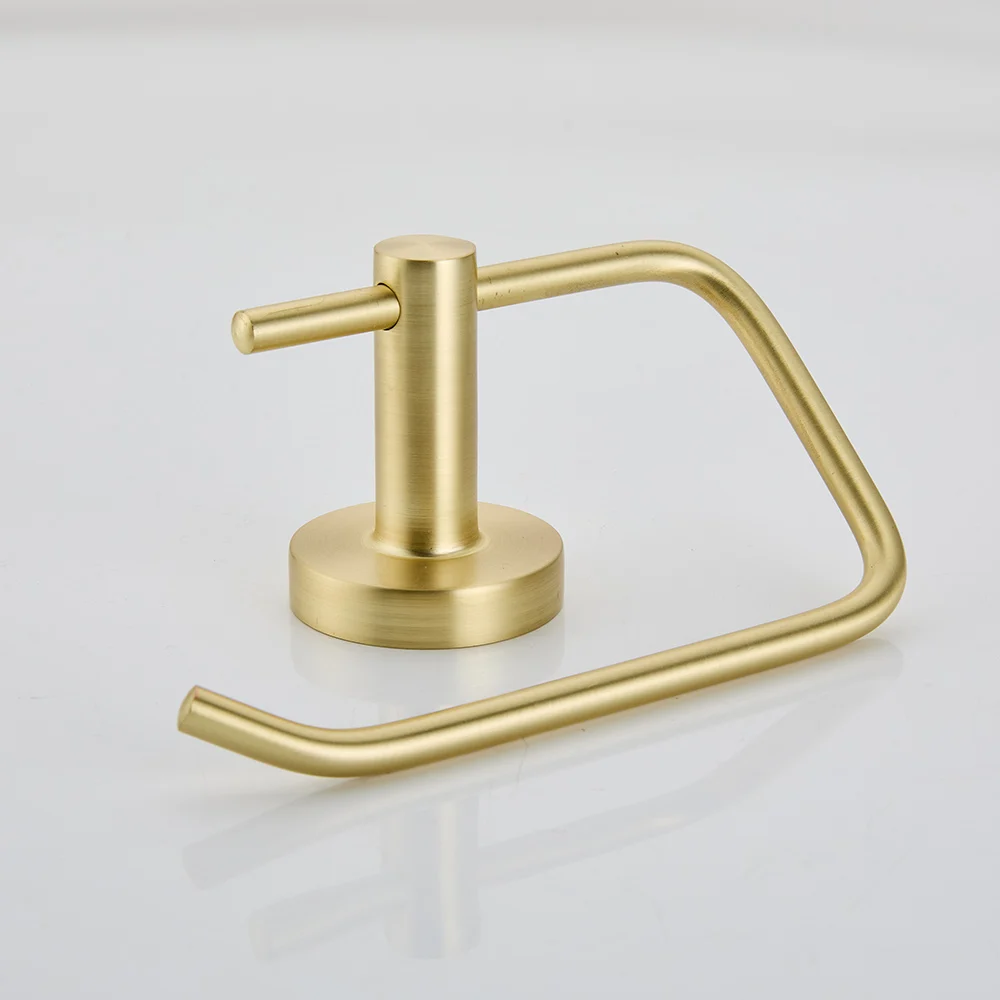 Brushed Gold Wall Mount Shelf Toilet Bath Hardware - Paper Holder Towel Bar Rack Robe Hook Hanger - Bathroom Storage Accessories