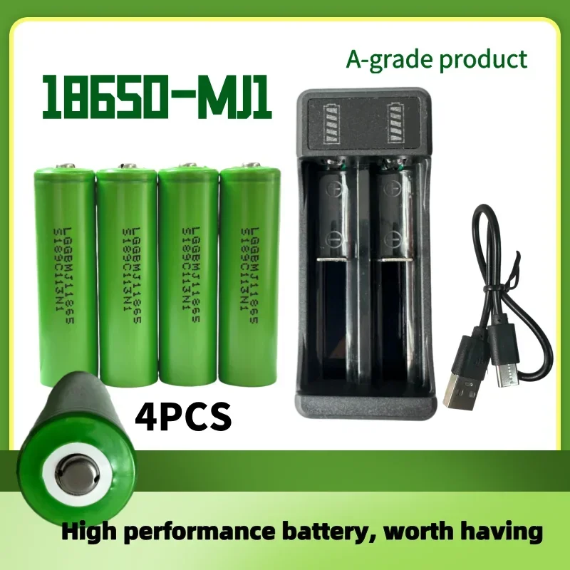 

2024 Free delivery of 100% original rechargeable 18650 battery 3.7V 3500mAh 25A discharge INR18650 MJ1 +Pointed