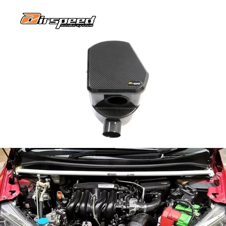 

Dry Carbon Fiber 3K Twill Auto Engine Intake Carbon Intake Pipe Cold Air Intake System Kits for Honda Fit GK5 1.5L 2015+