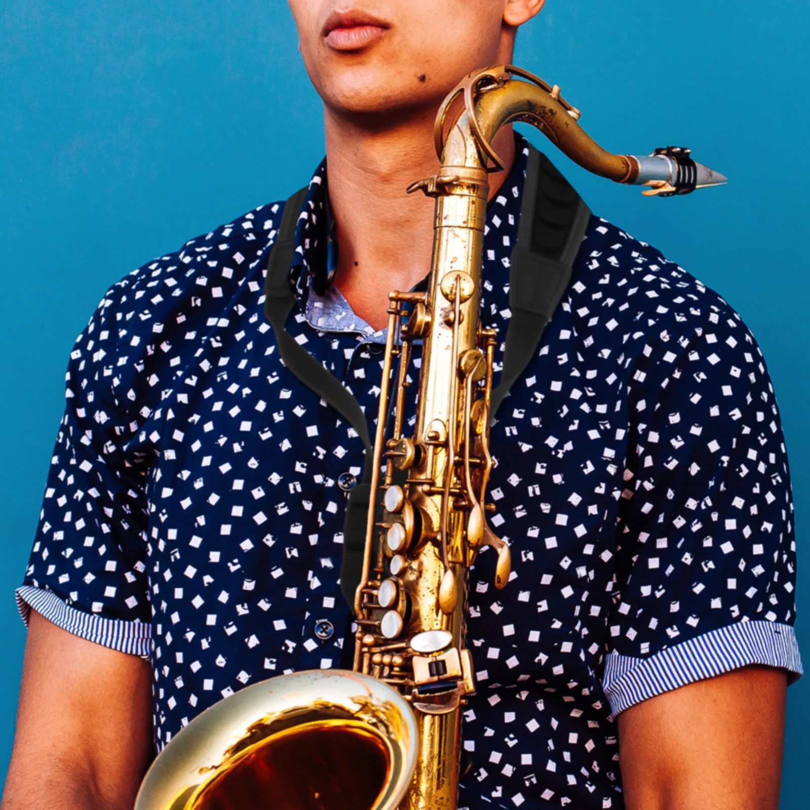 

1 шт. ремень для саксофона, усиленный, для ношения на шее, одинарный, для удобства переноски и снижения нагрузки