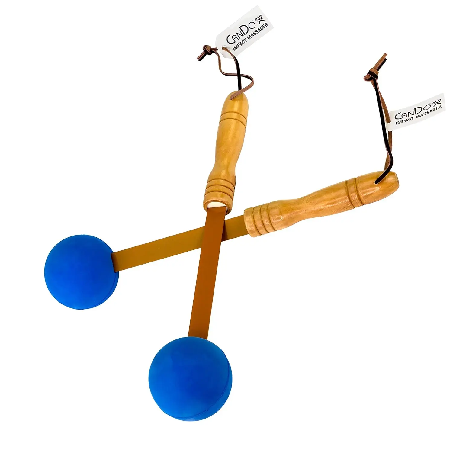 

2 Pack Flexible Massage Sticks for Sore Muscles, Back, Neck & Legs with Comfort Grip Wood Handles, Blue