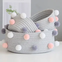 Nordic Decorative Sundries Storage Box Cotton Rope Woven Storage Baskets Desktop Cosmetic Containers Gifts Room Organizer