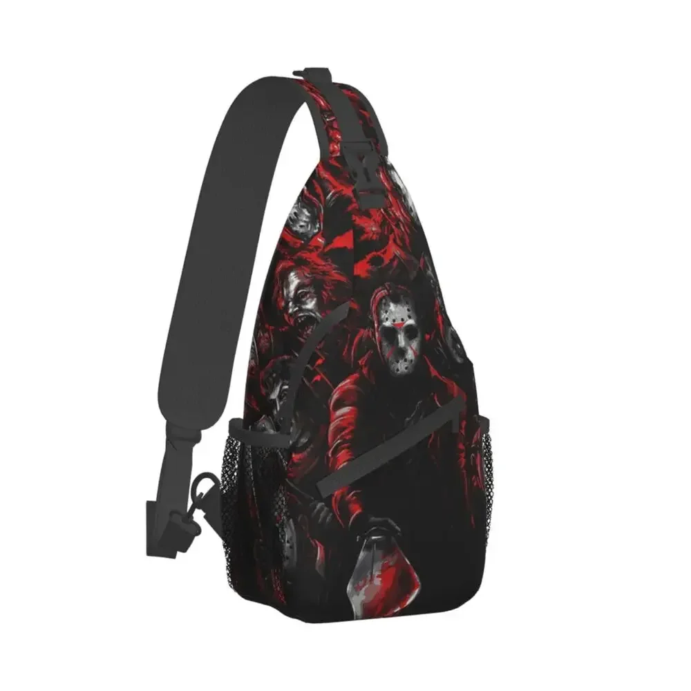 Scream Horror Movie Sling Chest Crossbody Bag Men Cool Halloween spalla zaino per viaggi in bicicletta