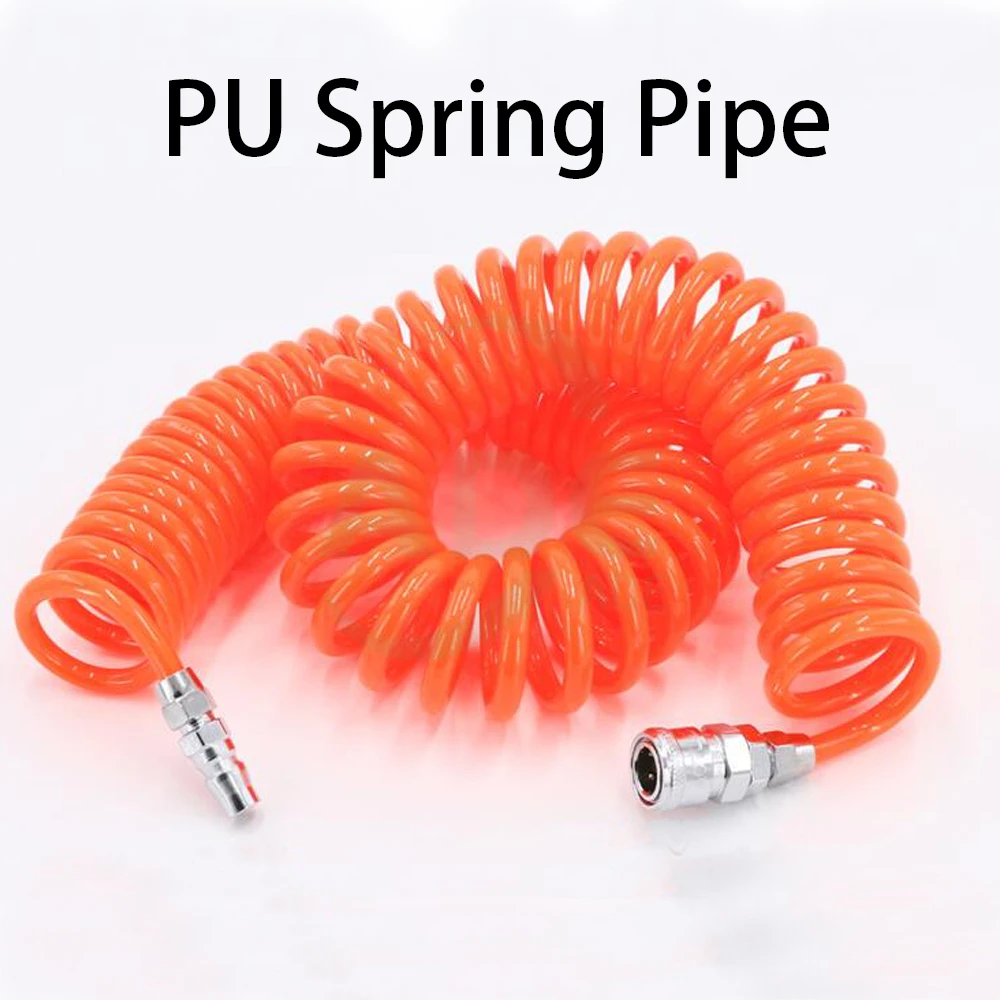 Spring Pipe 3M 6M 9M 12M 15M OD 8mm x ID 5mm Flexible PU Recoil Hose Tube for Compressor Air Tool Collocation Fittings