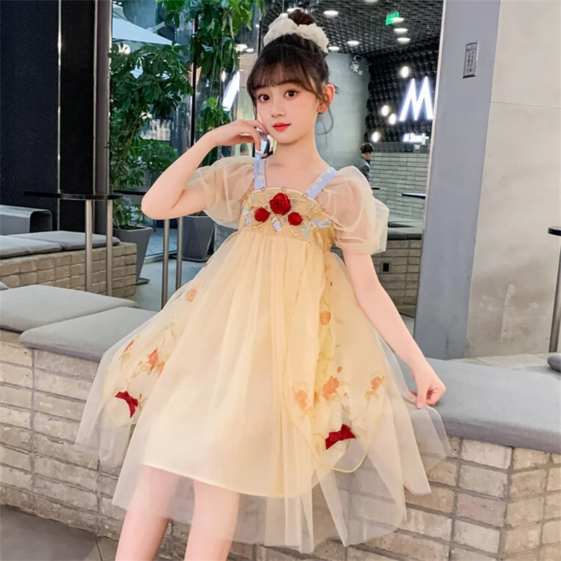 

Girl Hanfu ancient summer 2024 new children's dress thin summer dress girl ancient dress dress